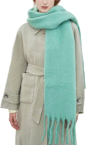 Miniatura 26 de Bufanda grande y gruesa de gran tamaño, esponjosas, de lana grande, gruesa, cálida para invierno