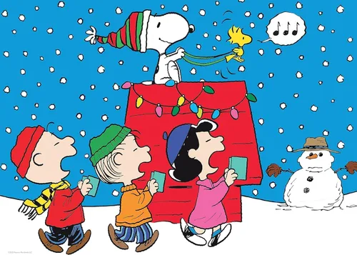 Miniatura 3 de Ceaco - Peanuts - Holiday - Snoopy and The Singers - Rompecabezas de 100 piezas - Rompecabezas colorido - Piezas cortadas con precisión, hermosas