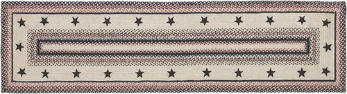 Miniatura 6 de VHC Brands Colonial Star - Alfombra decorativa, mezcla de yute, medio círculo, estrella roja y negra, 16.5 x 33 pulgadas