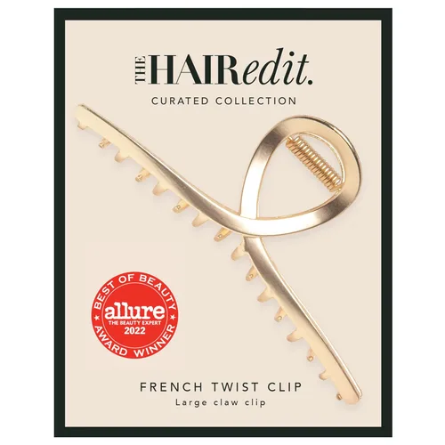 The Hair Edit Pinza de pelo con forma de moño francés – Pinza de pelo elegante para mujer, elegante pinza de metal dorado, regalo ideal para mujer,