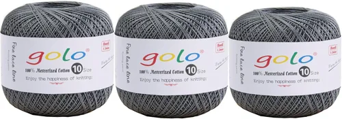 Miniatura 115 de Golo - Bolas de hilo para crochet de algodón tamaño 10, color algodón para crochet D-Fresa D078-fresa