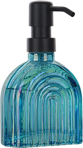 Miniatura 9 de Dispensador de Jabón de Vidrio para Cocina y Baño, 9 Oz, Dispensador de Jabón Líquido Moderno Recargable para Jabón de Manos, Botella Dispensadora
