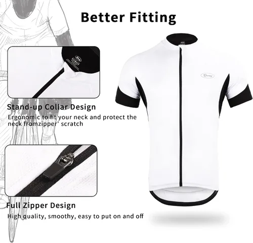 Miniatura 3 de Cycling Bike Jersey for Men Short and Long Sleeve Bike Bicycle Shirts Biking Clothing Breathable Quick-Dry Shirt with Pockets