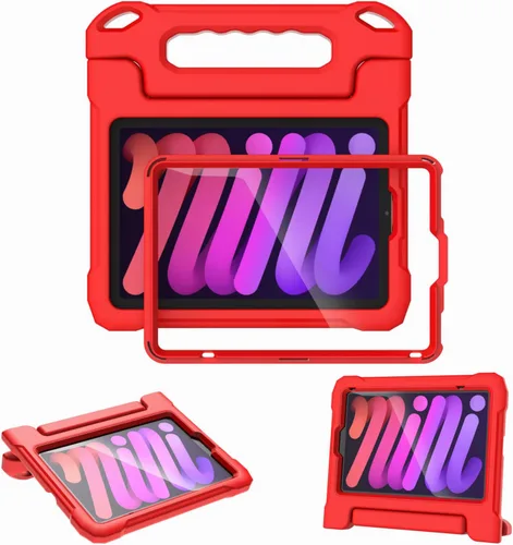 Miniatura 8 de Funda infantil para iPad Mini 7 (A17 Pro) 2024 y 6 (A15) 2021, 8.3 pulgadas de 6ª/7ª generación con protector de pantalla, soporte de mango a prueba
