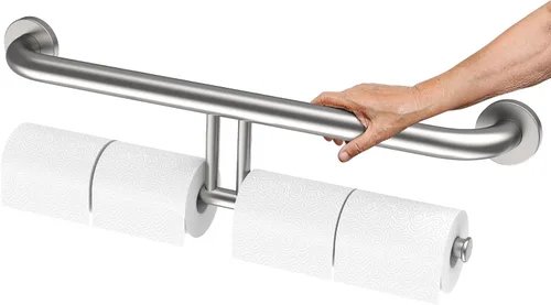 Miniatura 16 de Toallero de níquel cepillado con barra de agarre, mango de soporte equilibrado de seguridad de acero inoxidable de 17 pulgadas, toallero