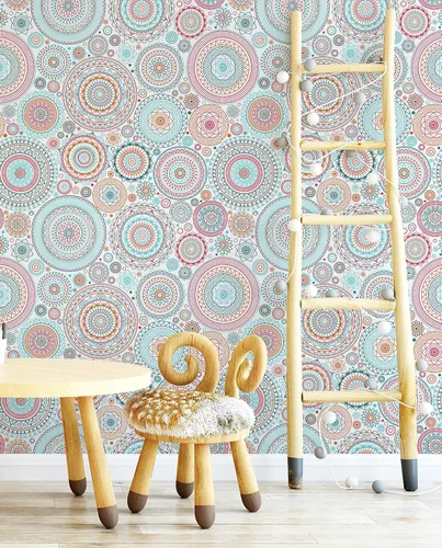 Miniatura 6 de CiCiwind Papel tapiz de contacto bohemio para despegar y pegar, papel de pared colorido para cocina, autoadhesivo, extraíble, impermeable, fácil