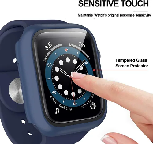 Miniatura 5 de Paquete de 12 fundas de policarbonato con protector de pantalla de vidrio templado para Apple Watch de 1.496 pulgadas, serie 3/2/1, patrones