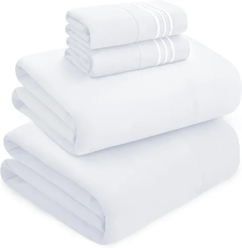 Miniatura 12 de Mocassi Juego de sábanas de lujo de 4 piezas, calidad prémium de hotel de 1800 hilos, ajuste fácil, sábanas y fundas de almohada resistentes a