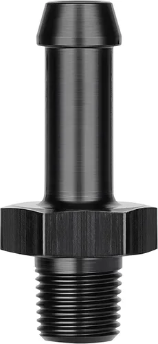 Miniatura 23 de EVIL ENERGY 3/8" NPT macho a 1/2" adaptador de montaje de púas 45 grados aluminio negro