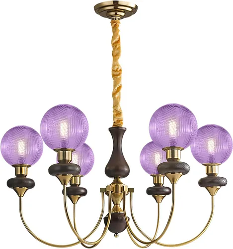 Miniatura 7 de Candelabro de globo de cristal verde con 6 luces, lámpara colgante moderna de mediados de siglo, lámpara colgante Art Deco para comedor, cocina