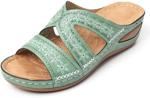 Miniatura 8 de Sandalias ortopédicas para mujer con soporte de arco para el verano, sandalias elegantes de verano con pies planos, cómodas pantuflas ortopédicas