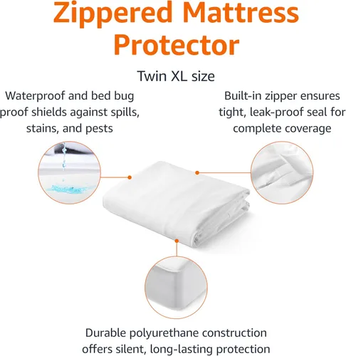 Miniatura 2 de Amazon Basics Funda de colchón impermeable con cremallera, individual XL