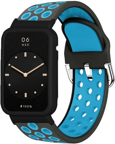 Miniatura 6 de Senter Correa de silicona suave de repuesto compatible con Huawei Band 7 Pro Smart Watch Gris/Verde
