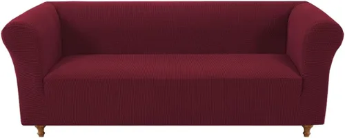 Miniatura 35 de Funda elástica Chesterfield para sofá, funda de tela jacquard para sofá biplaza de 2 cojines, protector de muebles antideslizante resistente a