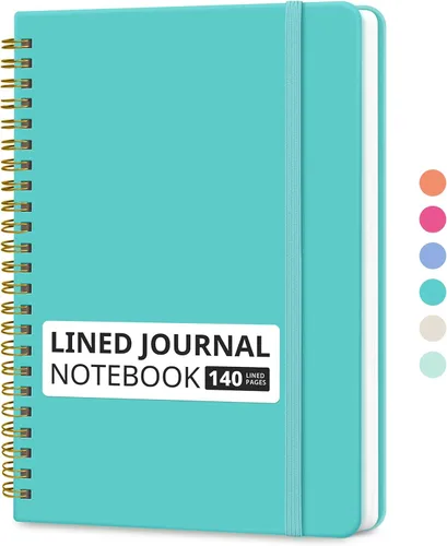 Miniatura 43 de Cuaderno rayado en espiral para mujeres y hombres, 140 páginas, cuaderno de tapa dura con rayas universitarias para trabajo y toma de notas, diarios