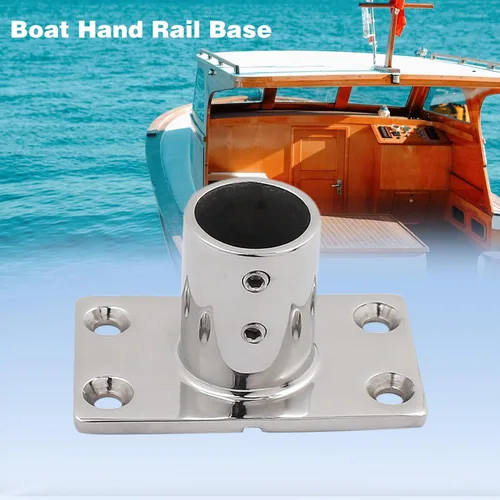 Miniatura 6 de Barandilla de mano para barcos Base de acero inoxidable 316 Hardware marino Manija de barco Barandilla de montaje de tubería con accesorios