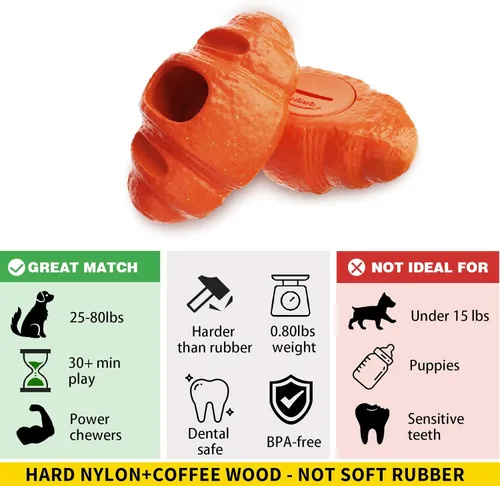 Miniatura 3 de Juguete masticable para perros congelados duraderos para masticadores agresivos, juguete dispensador interactivo para entrenamiento de jaula