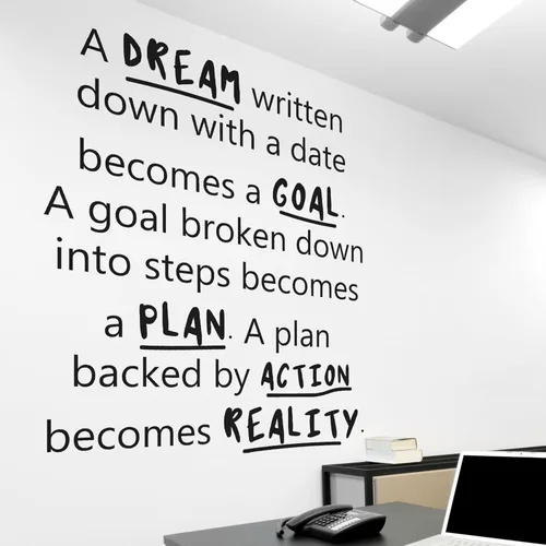 Calcomanía motivacional e inspiradora para pared de oficina, citas de vinilo para negocios, trabajo en equipo, palabras y decir decoración positiva