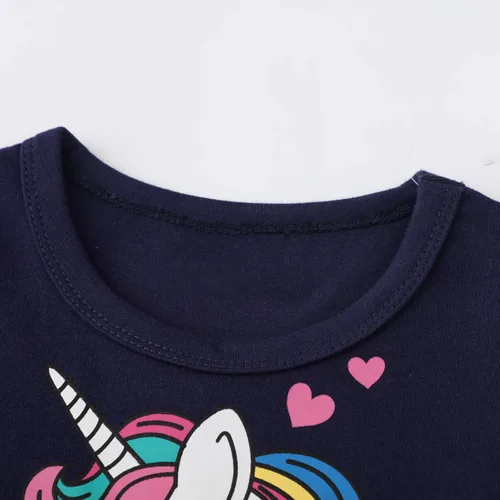 Miniatura 3 de HOMAGIC2WE Vestido casual de algodón de manga corta para niñas pequeñas, vestidos básicos para leggings