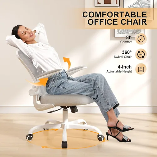 Miniatura 4 de Synorla Silla de oficina, sillas de escritorio ergonómicas de 330 libras de capacidad, silla de computadora de malla con respaldo alto