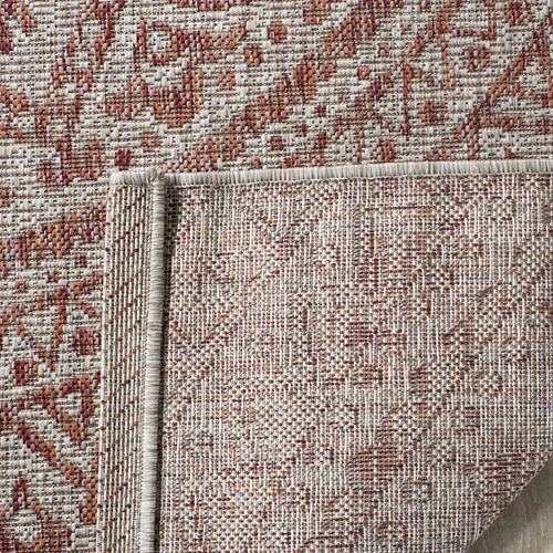 Miniatura 133 de SAFAVIEH Alfombra lavable para exteriores, colección Courtyard - Pasillo de 2.3 x 8 pies, color beige claro y marrón claro, no desprende pelusa