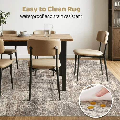 Miniatura 97 de Alfombra de pasillo lavable para cocina: 3 x 10 pies, antideslizante, abstracto, suave, moderno, resistente a las manchas, para interiores, piso