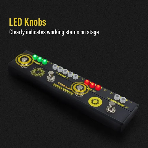 Miniatura 5 de SONICAKE Pedales de efectos de bajo Multiefecto Preamp Compresor Boost Fuzz Octave Pedal multiefecto Boom Ave con FX Loop Compresor
