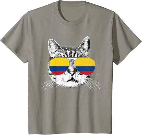 Miniatura 34 de Camisa de bandera de Colombia, orgullo colombiano, gato, hombres, mujeres, niños, camiseta de regalo