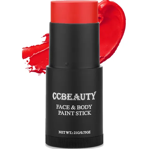 Miniatura 8 de CCbeauty Barra de pintura facial naranja, kit de pintura facial, base de maquillaje SFX de cobertura completa, pintura corporal hipoalergénica