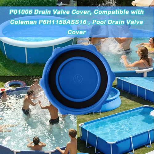 Miniatura 5 de P01006 - Cubierta de válvula de drenaje compatible con piscinas Coleman P6H1158ASS16 y Bestway, cubierta de válvula de drenaje de piscina, azul