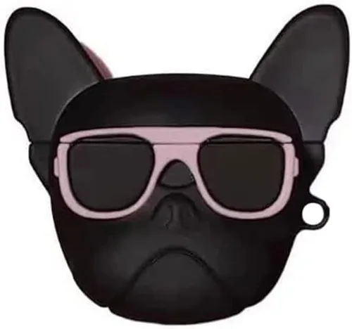 Miniatura 8 de Funda de silicona para audífonos de animales de dibujos animados, compatible con auriculares Airpods2 y Airpods, estilo hip hop, funda divertida