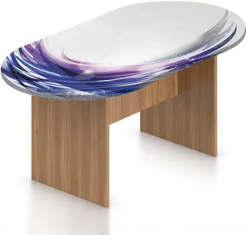 Miniatura 11 de XISUNYA Mantel ovalado ajustable de poliéster elástico, mantel colorido con estampado de zigzag cheurón, para feliz día de Navidad, se adapta a
