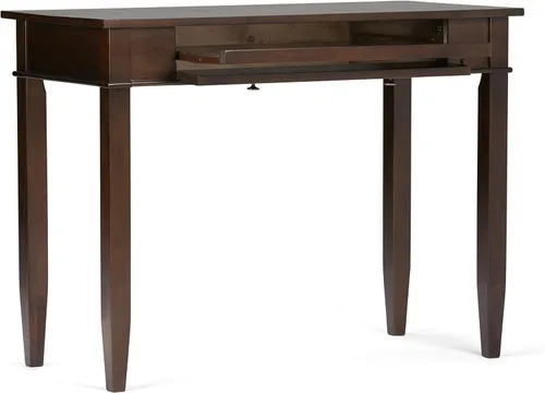 Miniatura 4 de SIMPLIHOME Carlton Desk - Escritorio de madera maciza de 42 pulgadas de ancho en marrón moreno, mesa de computadora de oficina en casa de transición