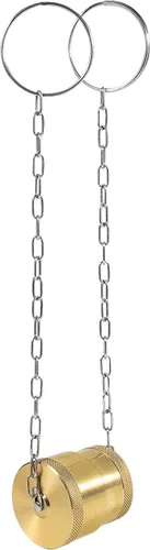 Miniatura 2 de Juego de tapones y tapón macho y hembra para acoplador estilo ala de línea húmeda de 1 pulgada, tapa antipolvo de latón con cadena de acero, 1