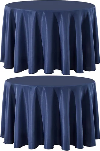 Miniatura 36 de Paquete de 2 manteles redondos de 90 pulgadas, manteles lavables de poliéster de lino decorativo para la mesa del comedor, banquetes, fiestas