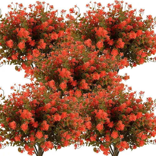 Miniatura 25 de RECUTMS - Flores artificiales, plantas artificiales, resisten los rayos ultravioleta, arbustos sintéticos, para interior y exterior, maceta