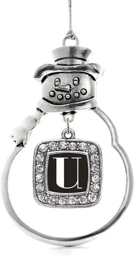 Miniatura 113 de Inspired Silver - Adorno de rodillo de reina - Adorno cuadrado de plata con muñeco de nieve con joyas de circonita cúbica
