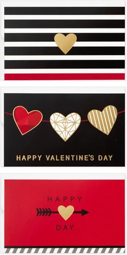 Hallmark Surtido de tarjetas de San Valentín, 18 tarjetas con sobres (corazones de aluminio), paquete de tarjetas del día de los galentinos