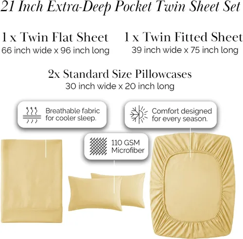 Miniatura 220 de Southshore Fine Living, Inc. Juego de 7 piezas de sábanas King divididas para cama ajustable, juego de sábanas King divididas con bolsillo de 21