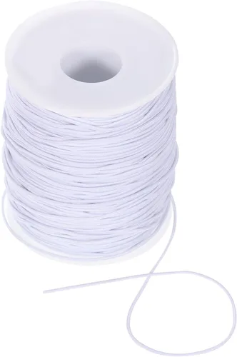 Miniatura 13 de uxcell Cordón elástico de 0.047 pulgadas (0.047 in) con hilo elástico para hacer joyas, collares, pulseras, cuentas, 109 yardas, color marrón