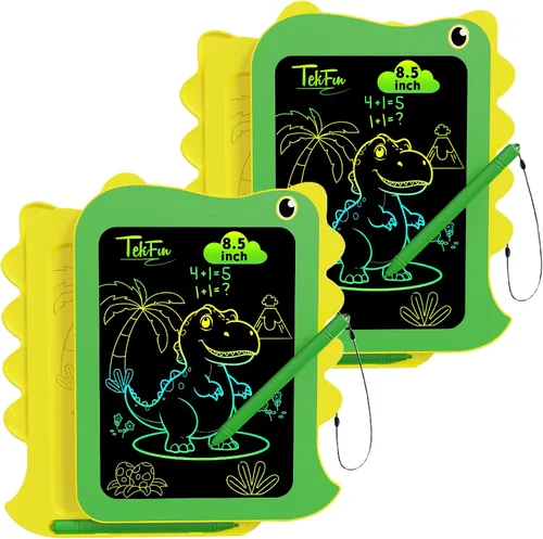 Miniatura 13 de TEKFUN Tableta de escritura LCD para niños, tablero de garabatos, juguetes de dinosaurio, juguetes esenciales de viaje para niños y niñas de 3, 4