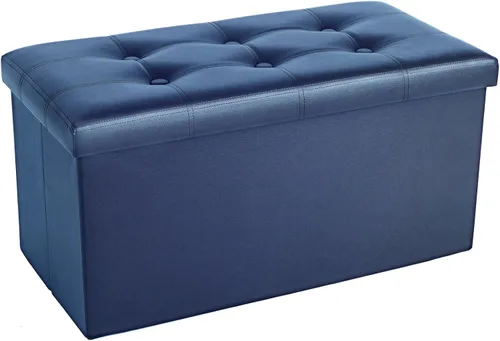 Miniatura 10 de COSYLAND - Reposapiés u otomano con almacenamiento plegable de piel, con agujero para agarrar, para habitación, tamaño pequeño, rectangular, 17 x 15