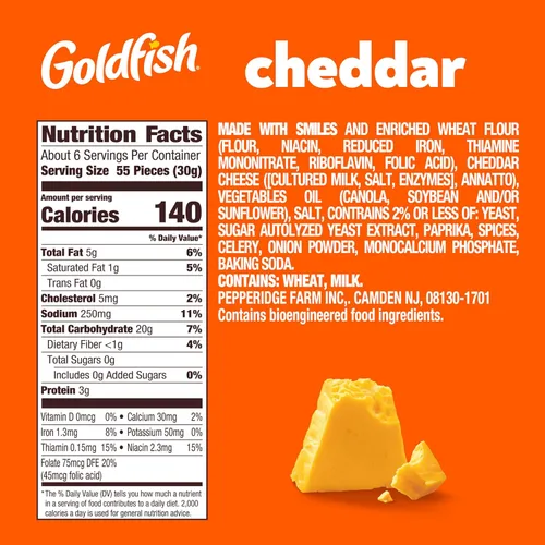 Miniatura 2 de Goldfish Galletas de queso cheddar, galletas horneadas, bolsa de 6.6 onzas