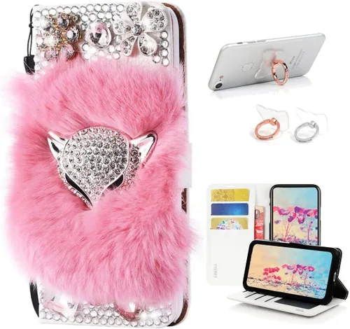 Miniatura 6 de Bling - Funda de piel con soporte para anillos, diseño 3D hecho a mano, 2 unidades, SBLDwRSSeries-22