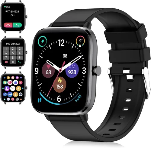 PJYUBVOR Reloj inteligente, reloj inteligente para hombre, contestar/hacer llamadas, pantalla táctil de 1.83 pulgadas, monitor de actividad física,