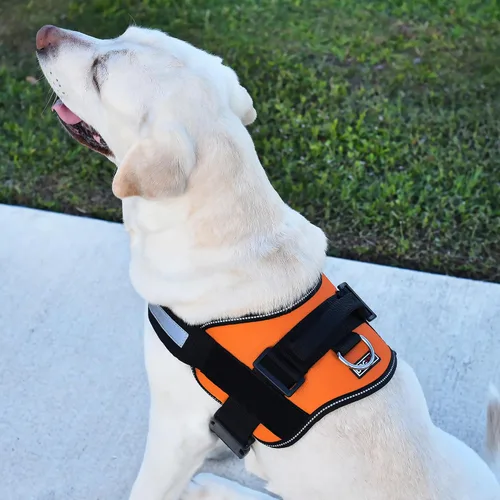 Miniatura 4 de Dogline Arnés para perro, chaleco reflectante ajustable sin tirones con asa para caminar, entrenar, transpirable, arnés sin estrangulamiento