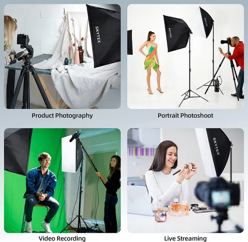 Miniatura 5 de Skytex 2 unids 135 W bombilla 5500 K CFL luz diurna espiral softbox kit de iluminación bombilla en zócalo E27 para fotografía foto