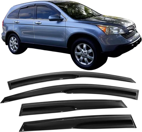 IKON MOTORSPORTS - Visera de ventana compatible con Honda CRV CR-V 2007-2011, humo acrílico teñido y semitransparente, protector de sombra de