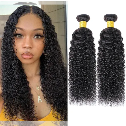 Miniatura 36 de Paquetes de cabello afro rizado y kinky, extensiones de cabello humano de 8 pulgadas, tejido rizado sin procesar, doble entretejido, virgen