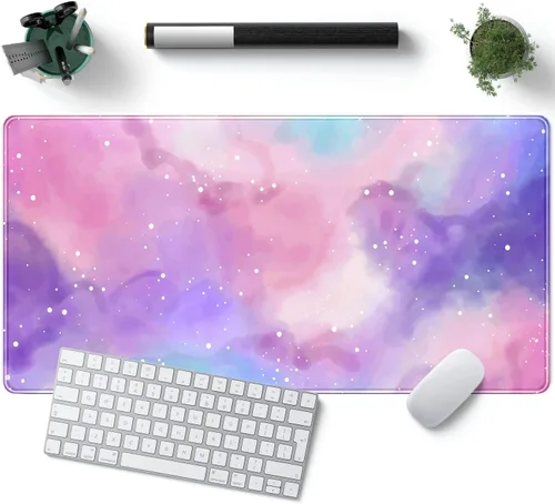 Miniatura 24 de Tapete de Escritorio Verde XL Gato Lindo Planta Genial Almohadilla de Escritorio Tapete de Teclado Kawaii Gato Negro Flor Mousepad Tapete de B-cat